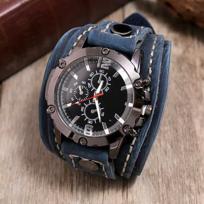 Men’s Cavalier Leather Watch | Vintage Style – Handcrafted Cowhide Strap