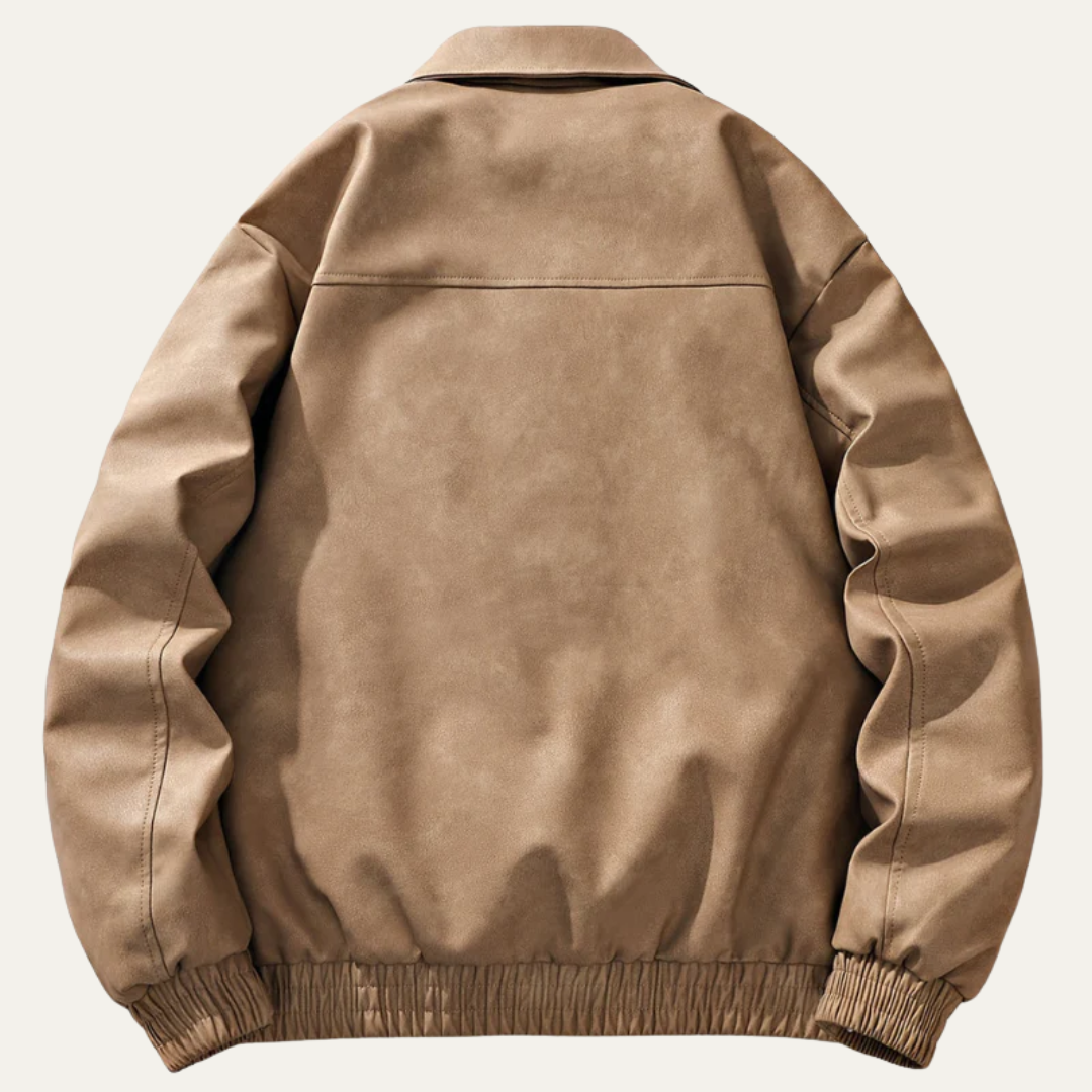 Men’s Relaxed Fit Bomber Jacket with Chest Flap Pockets