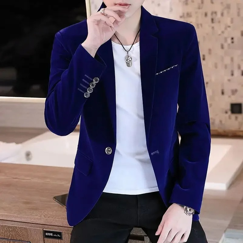 Men's Elegant Slim Velvet Blazer