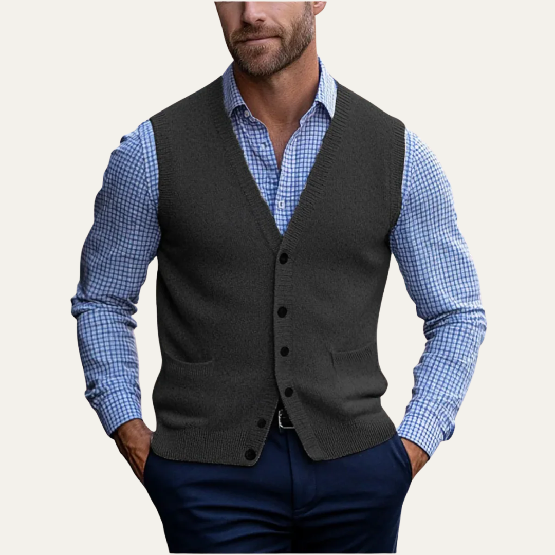 Men’s Classic Button-Front Sweater Vest
