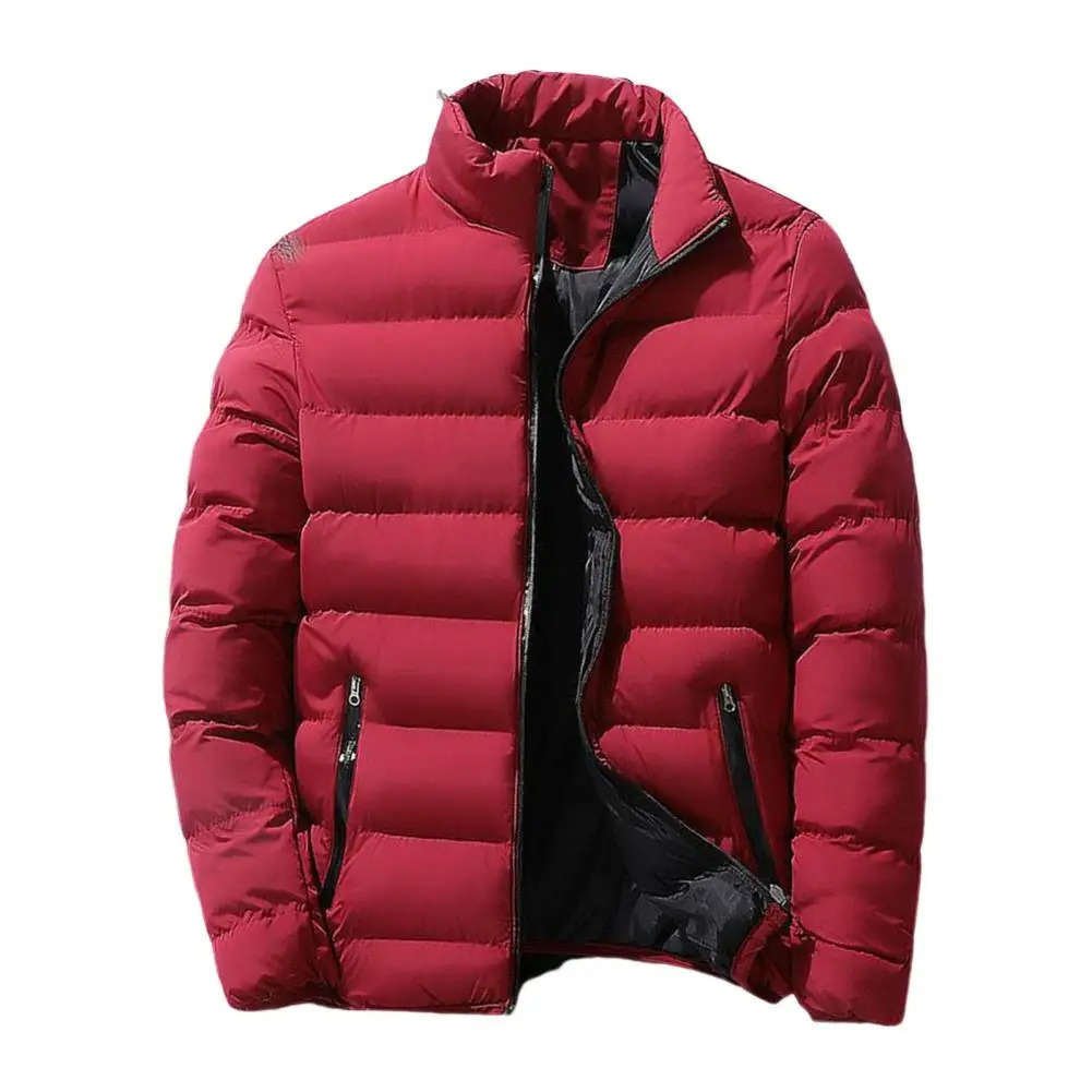 Warm Water Resistant Zip Up Puffer Coat for Men