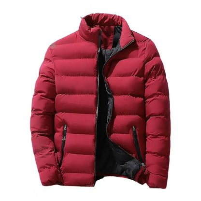 Warm Water Resistant Zip Up Puffer Coat for Men