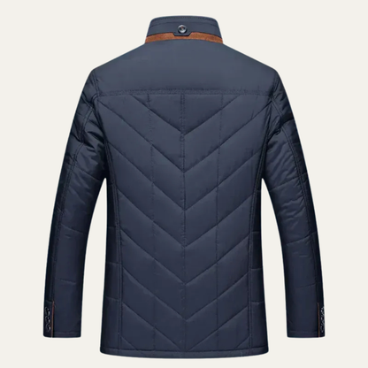 Men’s Quilted Winter Jacket with Faux Fur Collar