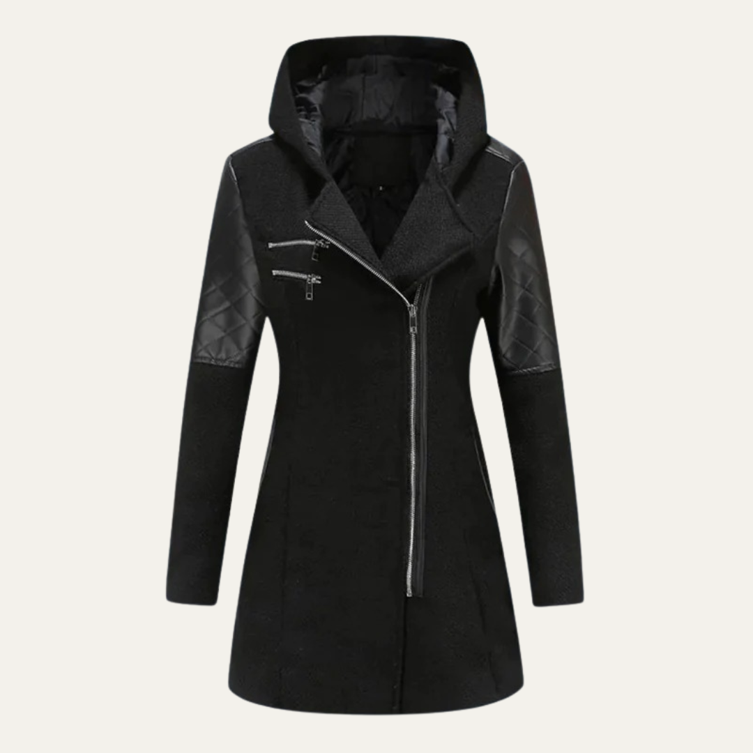 Women’s Mid Length Asymmetrical Zip Winter Coat
