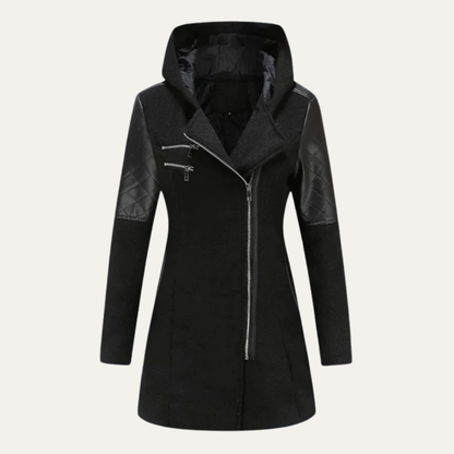 Women’s Mid Length Asymmetrical Zip Winter Coat