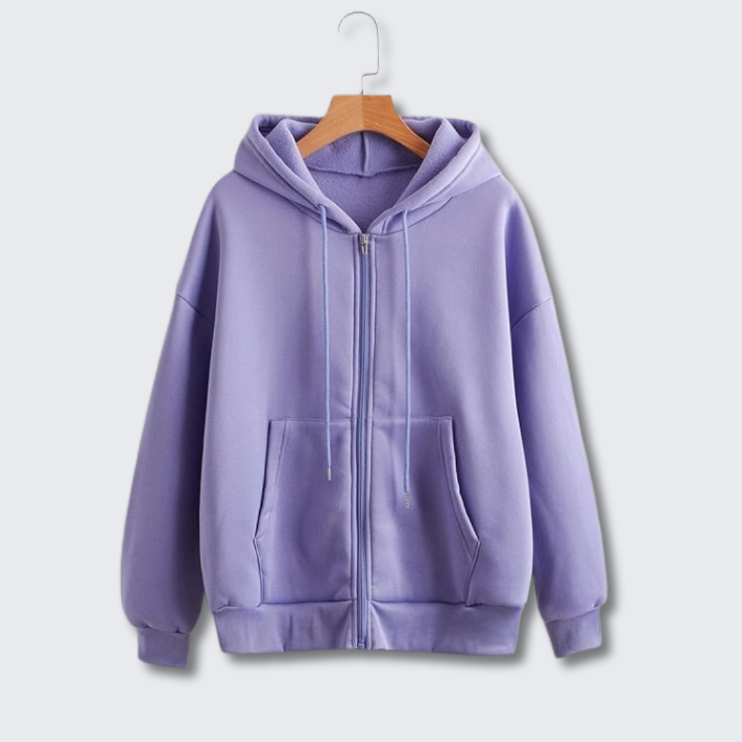Women's Green Hooded Sweatshirt Soft Cozy Winter Jacket