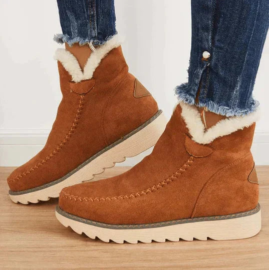 Isla Ankle Boots | Fur Trim Platform Sole Ankle Boots