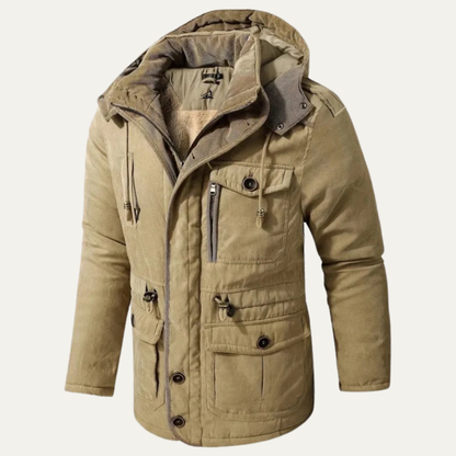 Men’s Corduroy Utility Jacket with Sherpa Collar