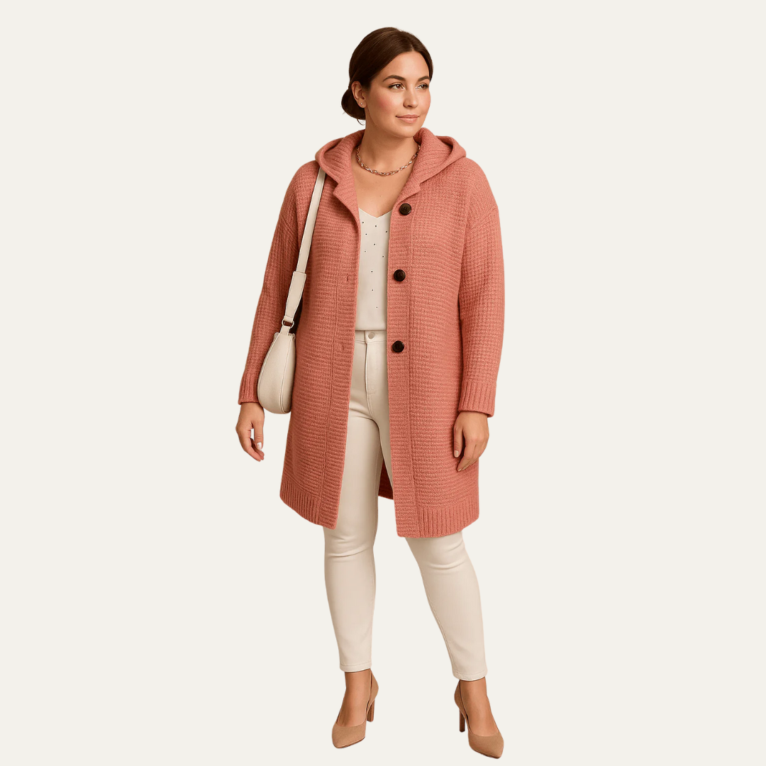 Women’s Ribbed Hooded Knit Coat