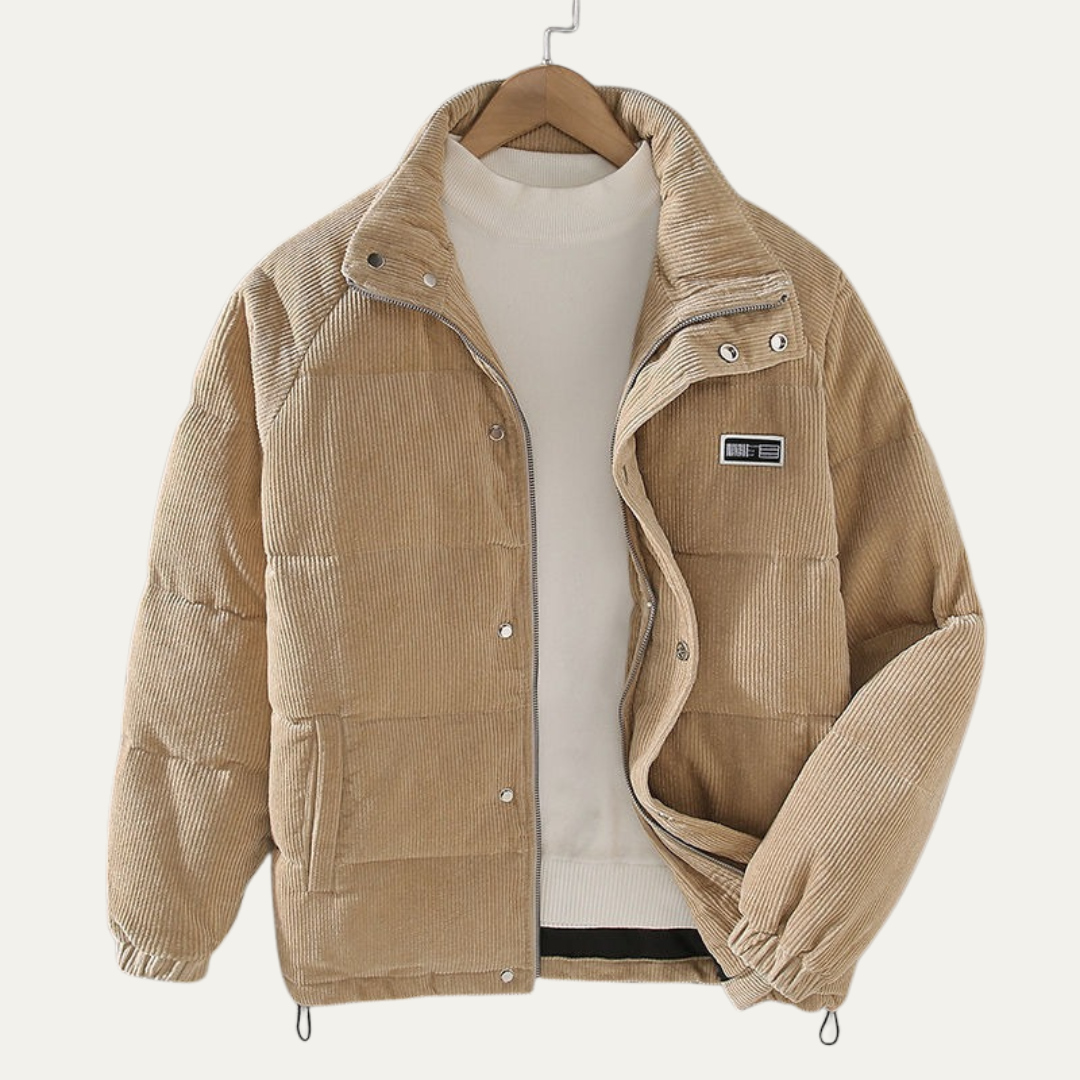 Men’s Corduroy Quilted Padded Puffer Jacket