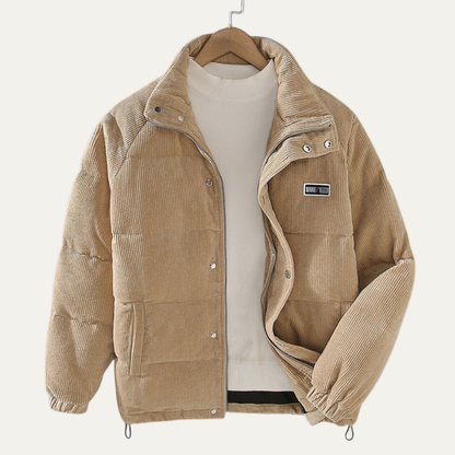 Men’s Corduroy Quilted Padded Puffer Jacket