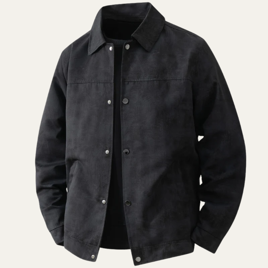 Men’s Distressed Texture Chore Shirt Jacket