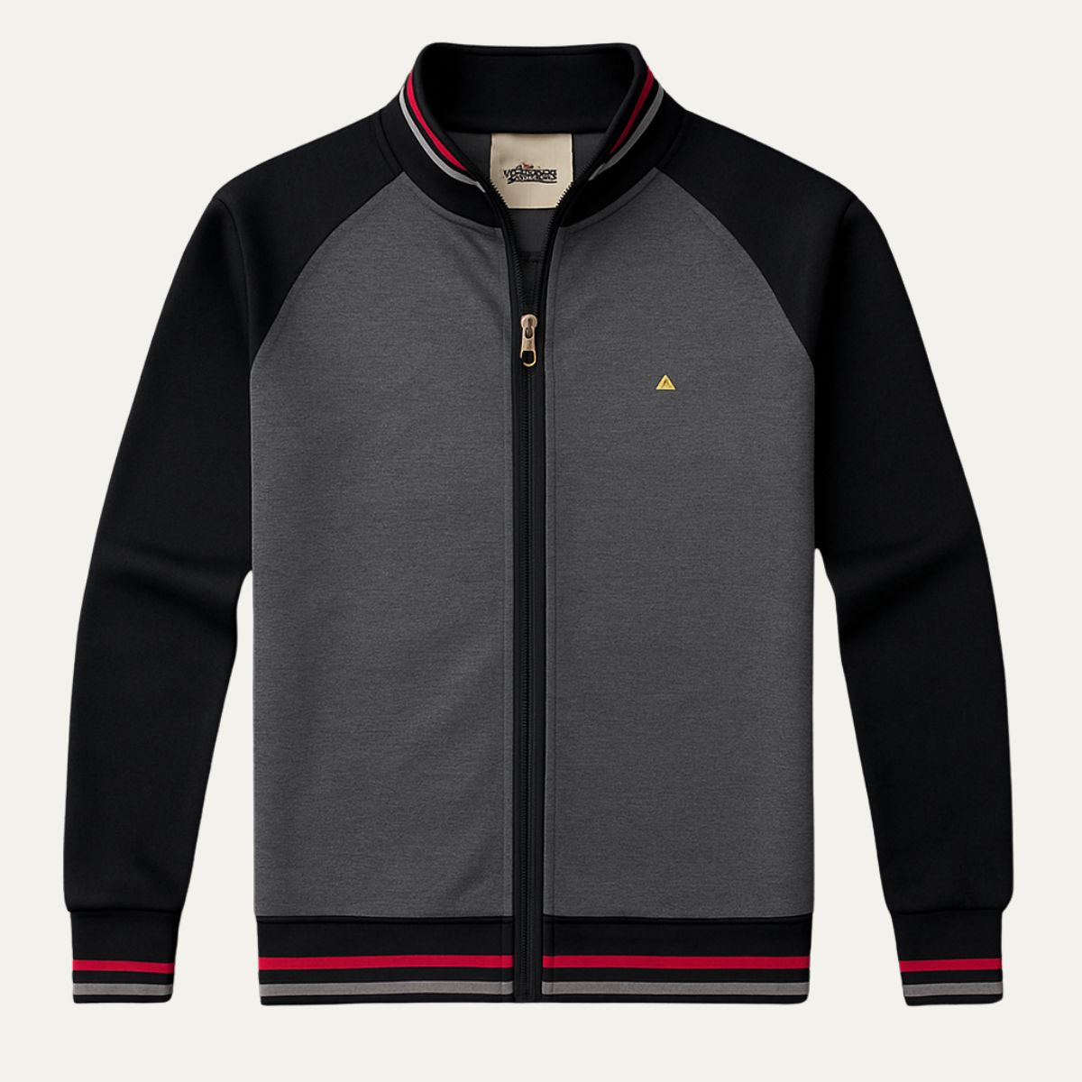 Men’s Color Block Raglan Sleeve Full Zip Jacket