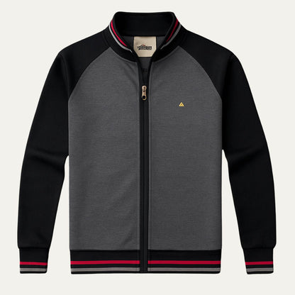 Men’s Color Block Raglan Sleeve Full Zip Jacket