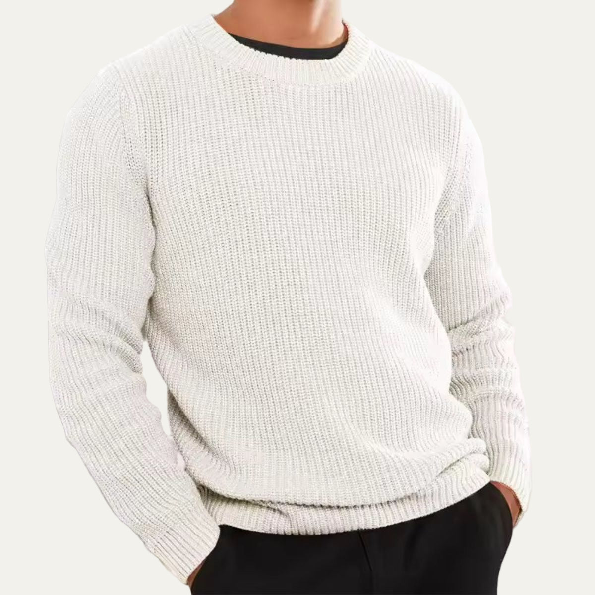 Men’s Ribbed Knit Crewneck Sweater