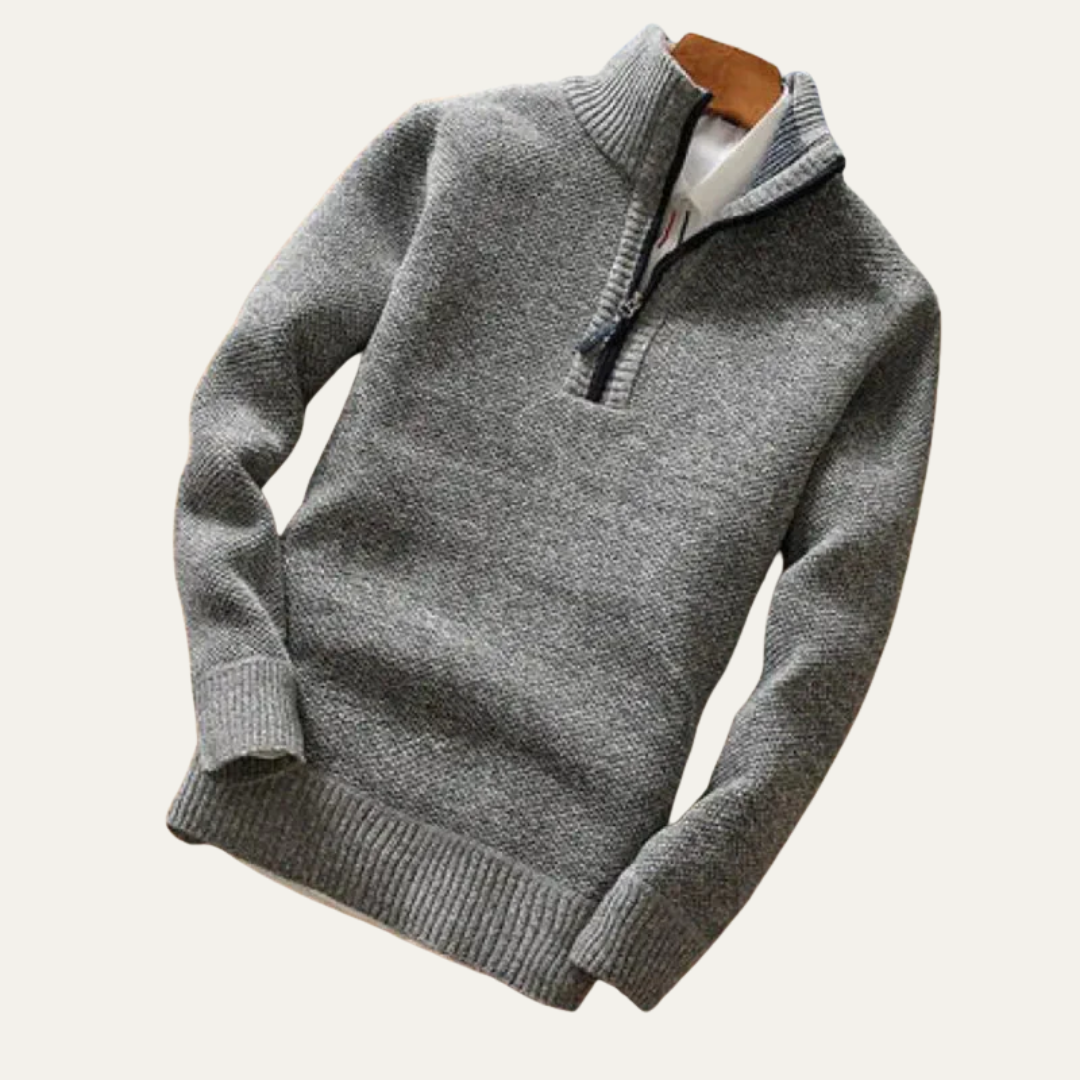 Men’s Refined Mock Neck Quarter Zip Sweater