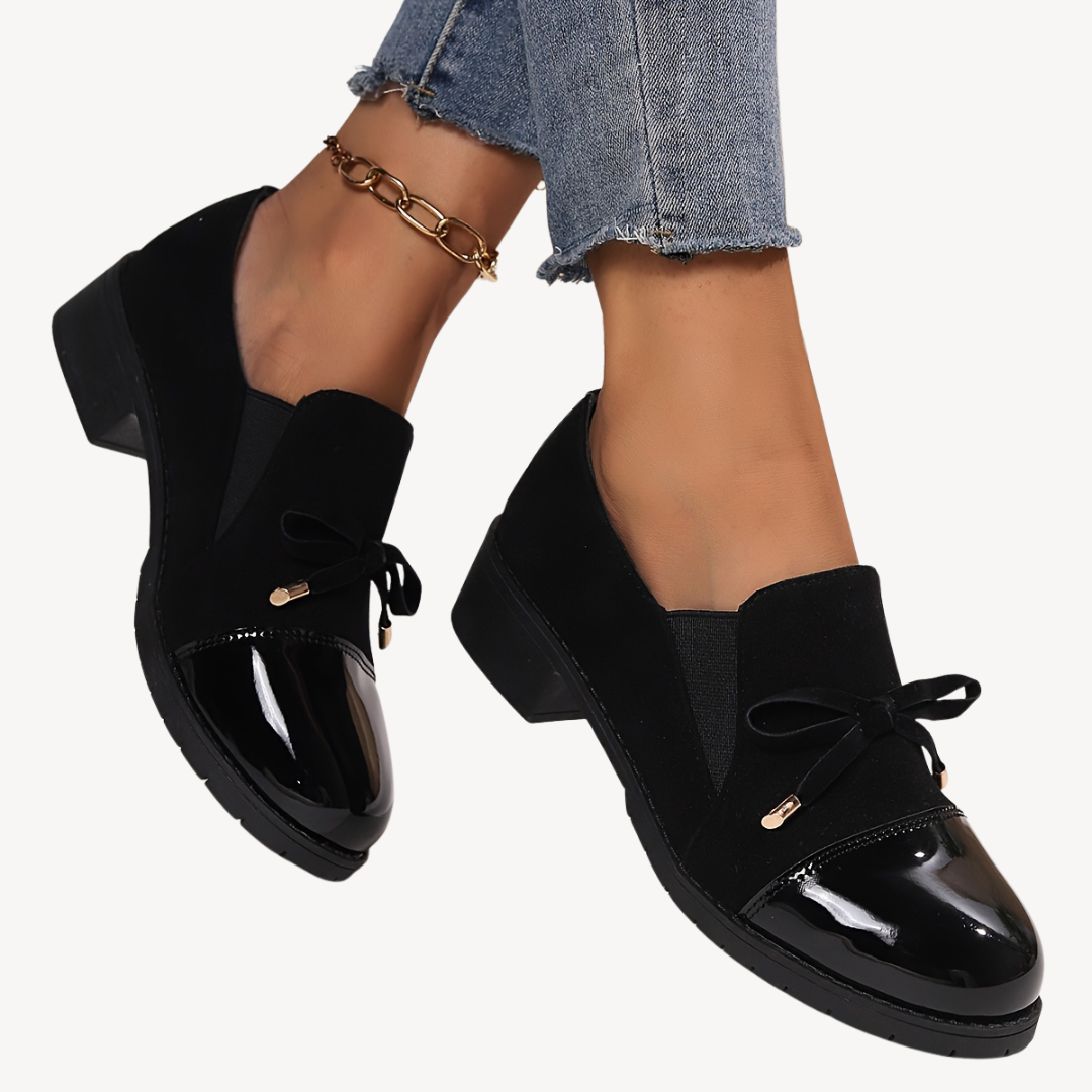 Orthopedic Slip-On Loafers with Bow