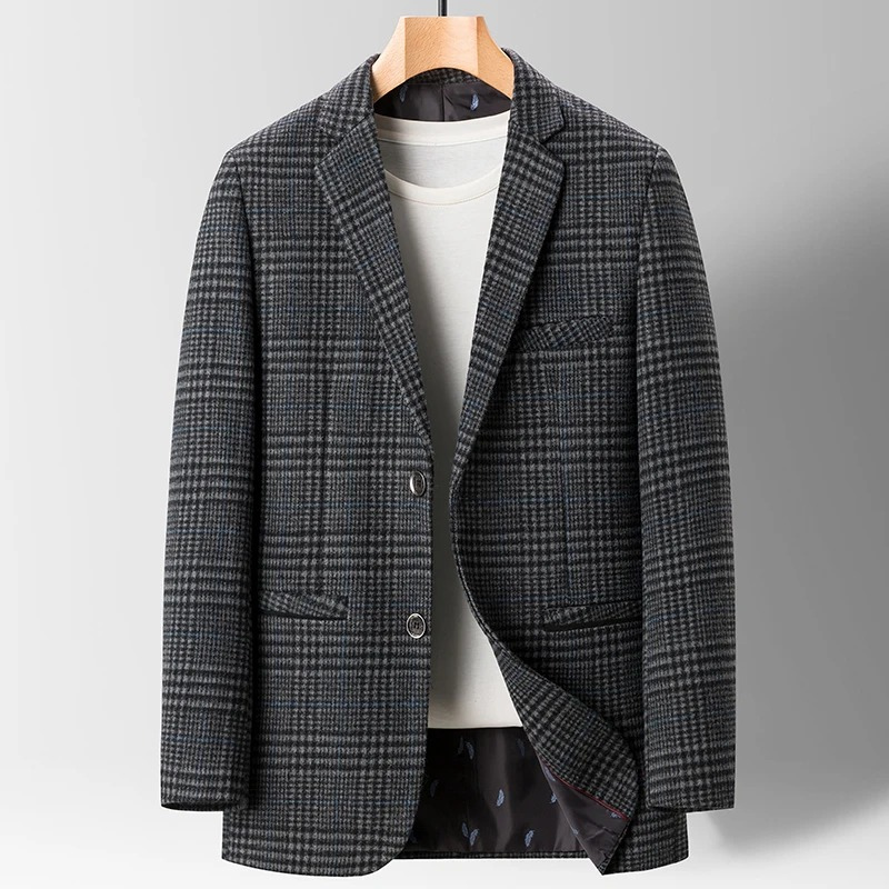 Stylish Mens Slim Fit Checked Blazer