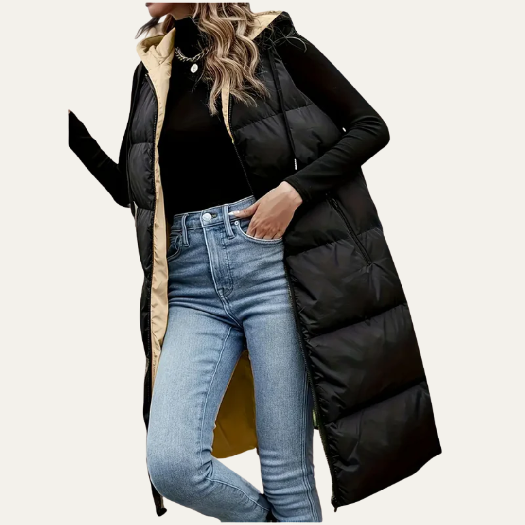 Women’s Longline Hooded Puffer Vest