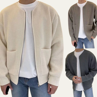 Men’s Chunky Ribbed Knit Cardigan