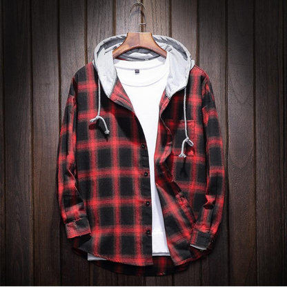 Men's Hooded Flannel Jacket | Modern