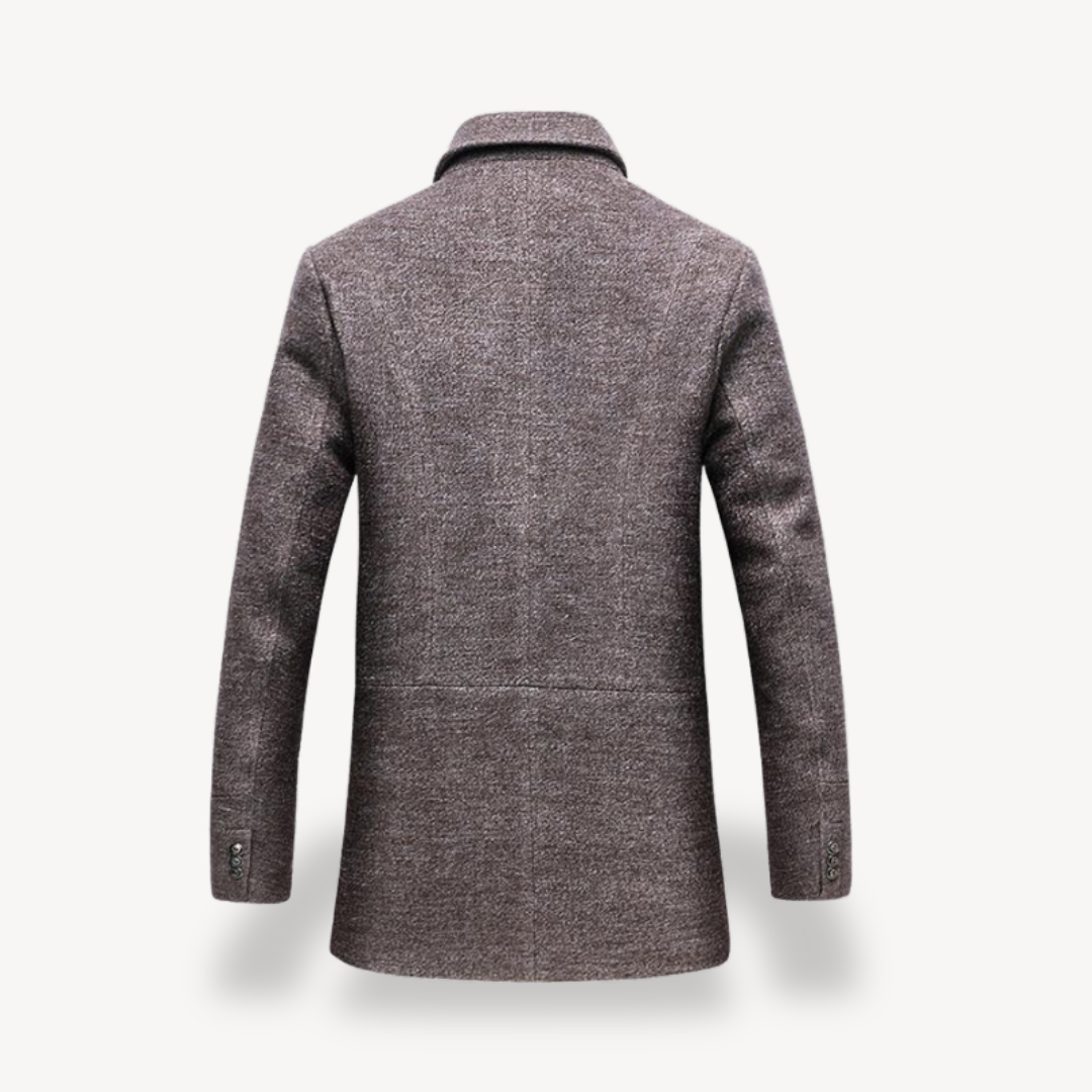 Wool Blend Trench Coat for Men