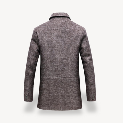 Wool Blend Trench Coat for Men