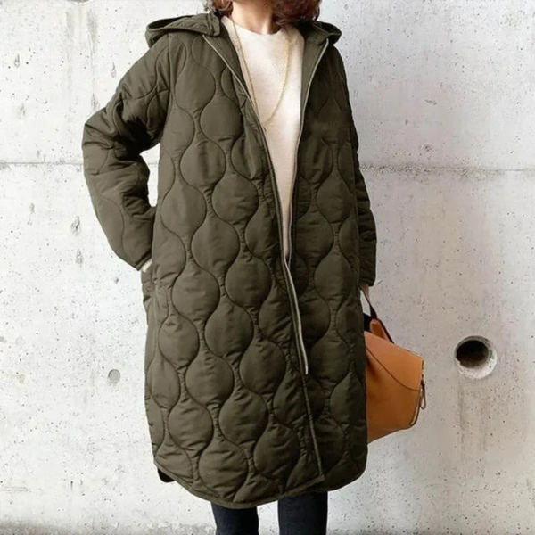 Warm Women's Padded Parka Coat with Hood