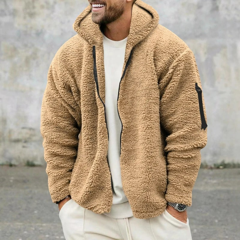 Men's hooded zip-up jackets in a retro style