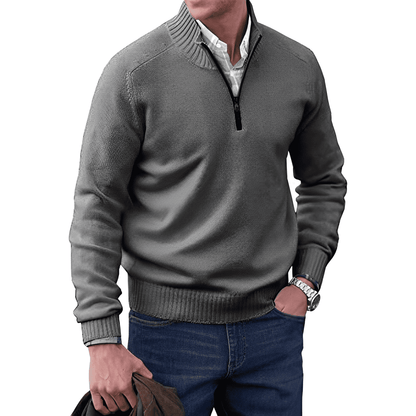 Classic Men's Quarter Zip Pullover Sweater