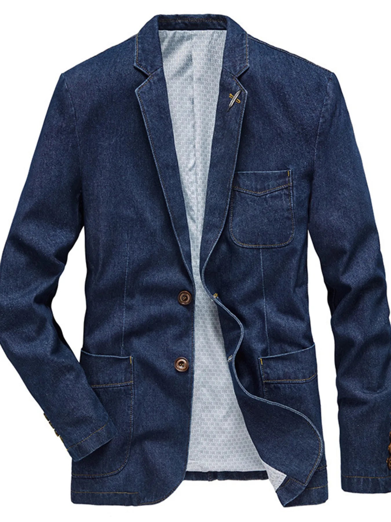 Big and Tall Fitted Denim Jacket