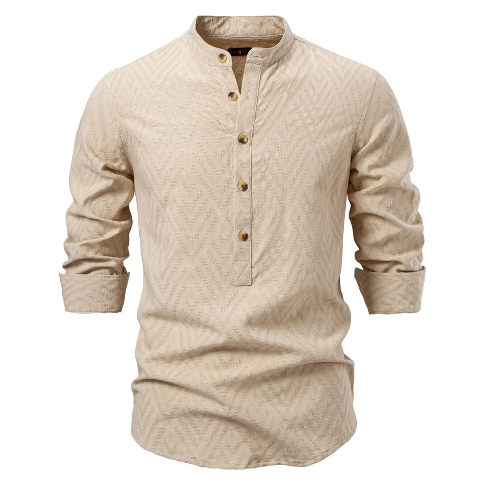 Classic Mens Dress Shirt with Collar - BritishElegance