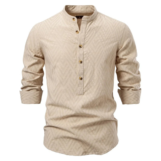 Classic Mens Dress Shirt with Collar - BritishElegance