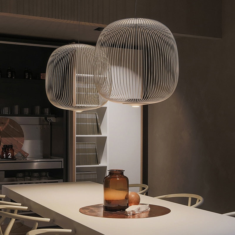 Stylish Metal Pendant Lamp 35cm Wide 135cm Tall - BritishElegance
