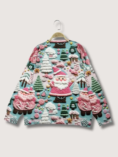 3D Santa Print Christmas Sweatshirt