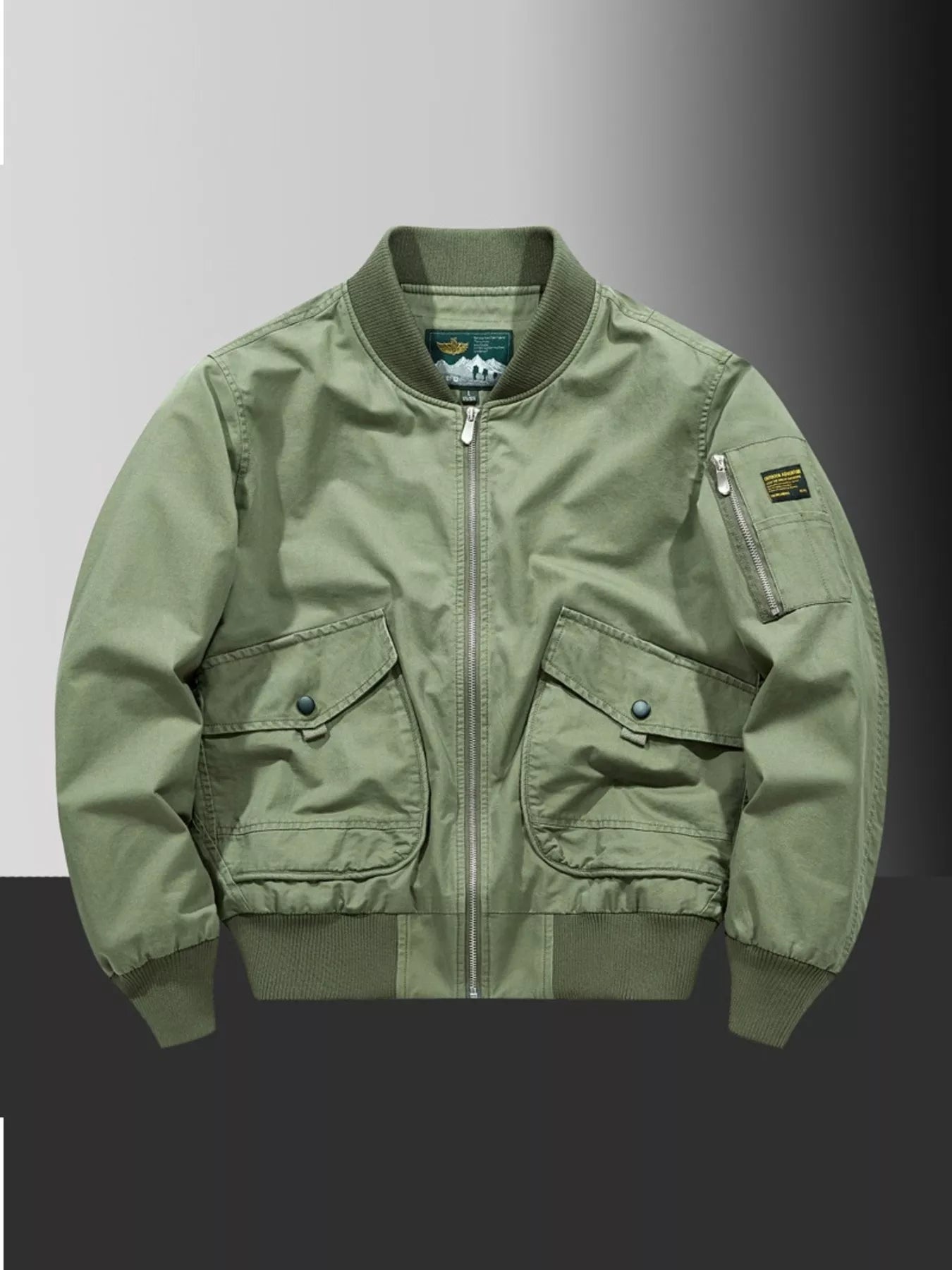 Big and Tall Zipper Bomber Jacket - BritishElegance