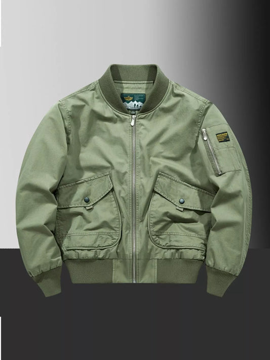 Big and Tall Zipper Bomber Jacket - BritishElegance