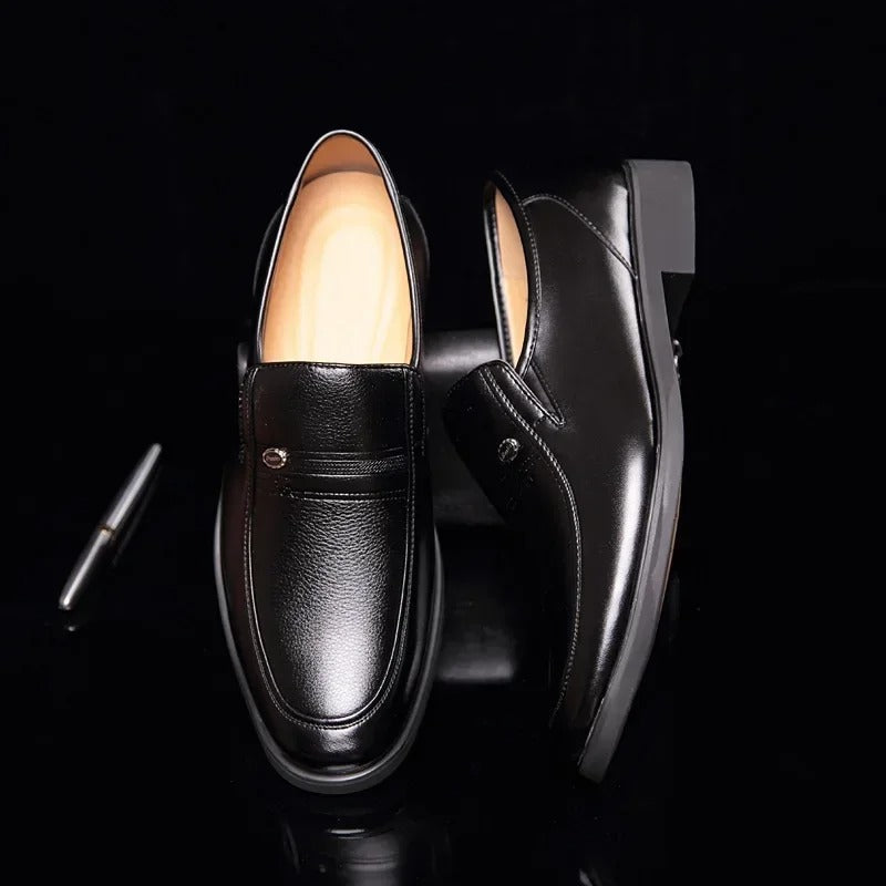 Luxury Leather Slip On Loafers - BritishElegance