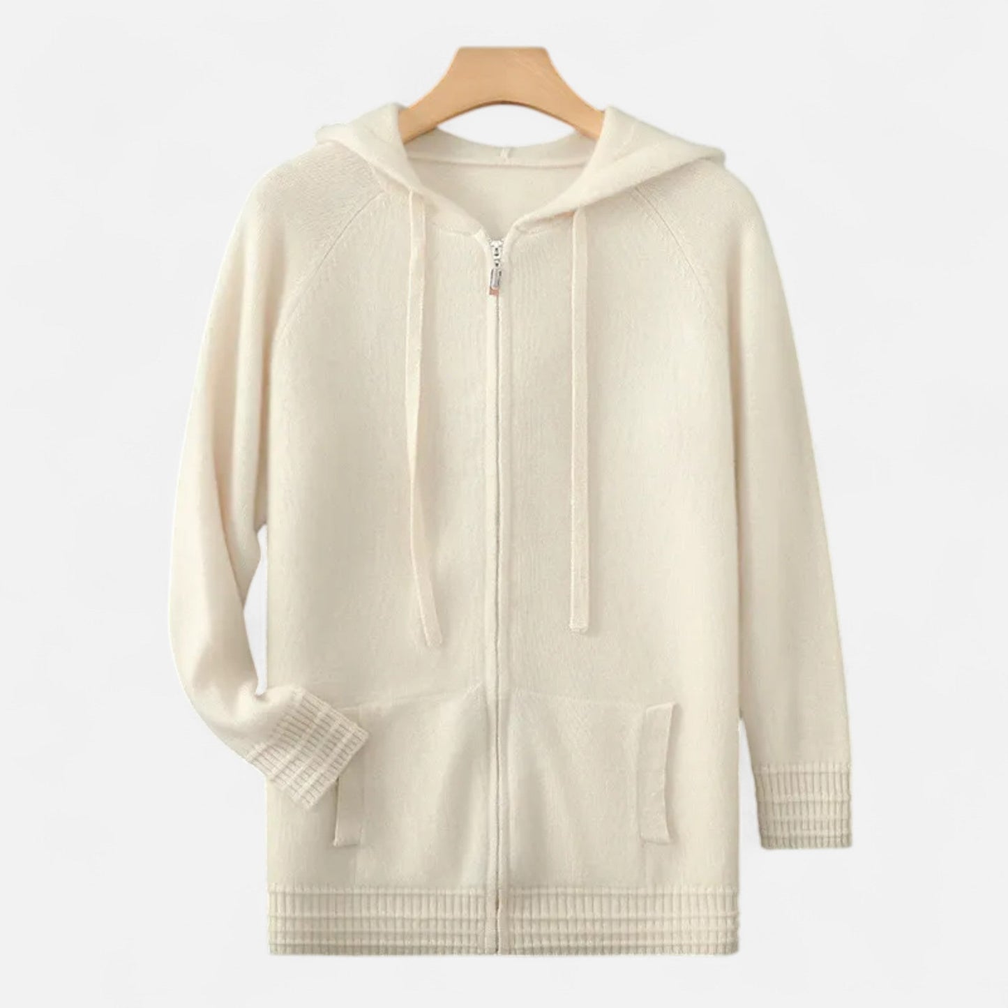 Cozy Cable Knit Hooded Zip Sweater