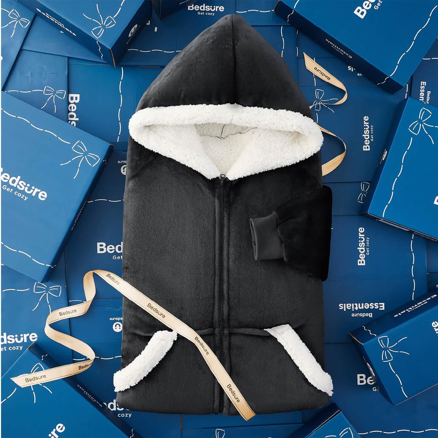 CozyHaven | Sherpa Fleece Wearable Blanket Hoodie – Zippered, Warm & Ultra-Soft