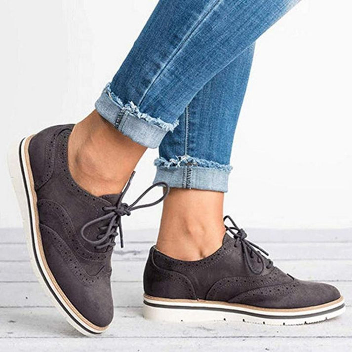 Women's Comfortable Pink Suede Oxfords
