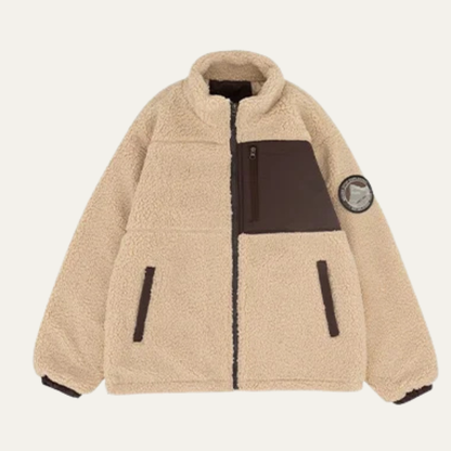 The Bormio Men's Warm Faux Fur Zip Up Fleece Jacket with Pockets