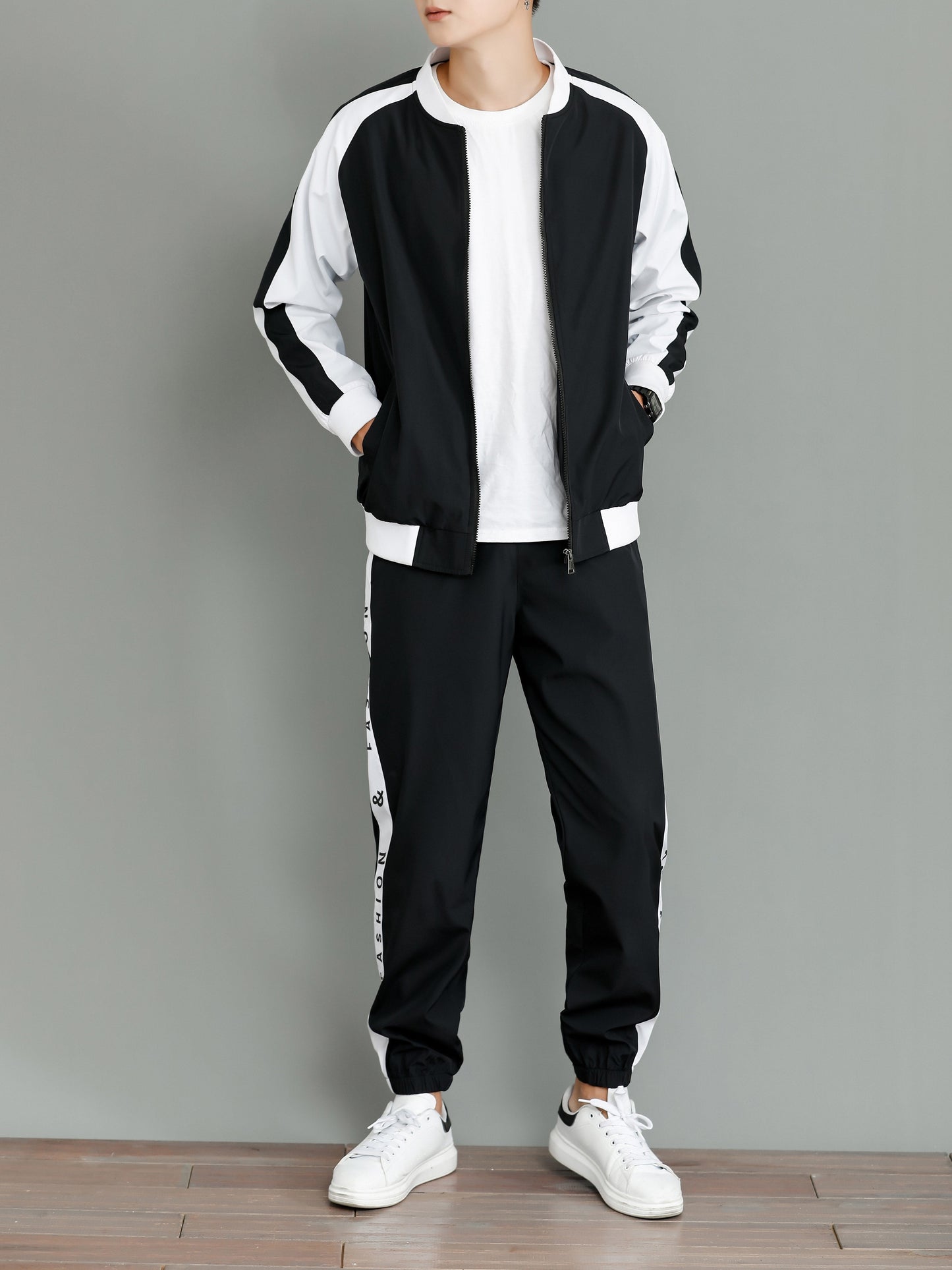 Comfortable Casual Mens Tracksuit Jacket and Pants Set - BritishElegance