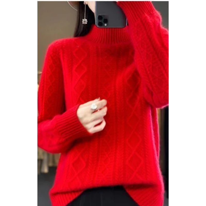 Warm Crew Neck Sweater for Ladies