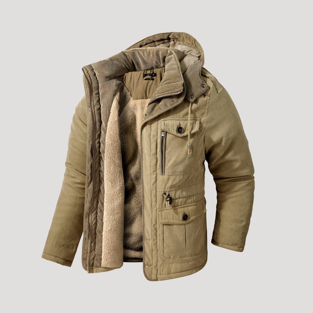 Warm Waterproof Men's Winter Coat with Fleece Lining - BritishElegance