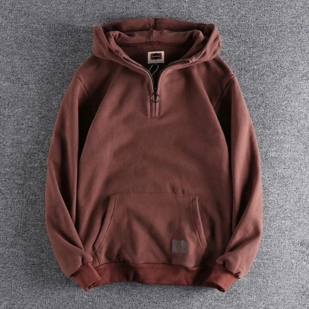 Men's Cozy Fleece Hoodie with Pouch Pocket and Relaxed Fit