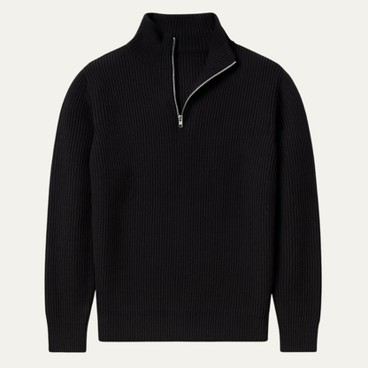 The Edinburgh Men’s Quarter Zip Ribbed Knit Casual Jumper