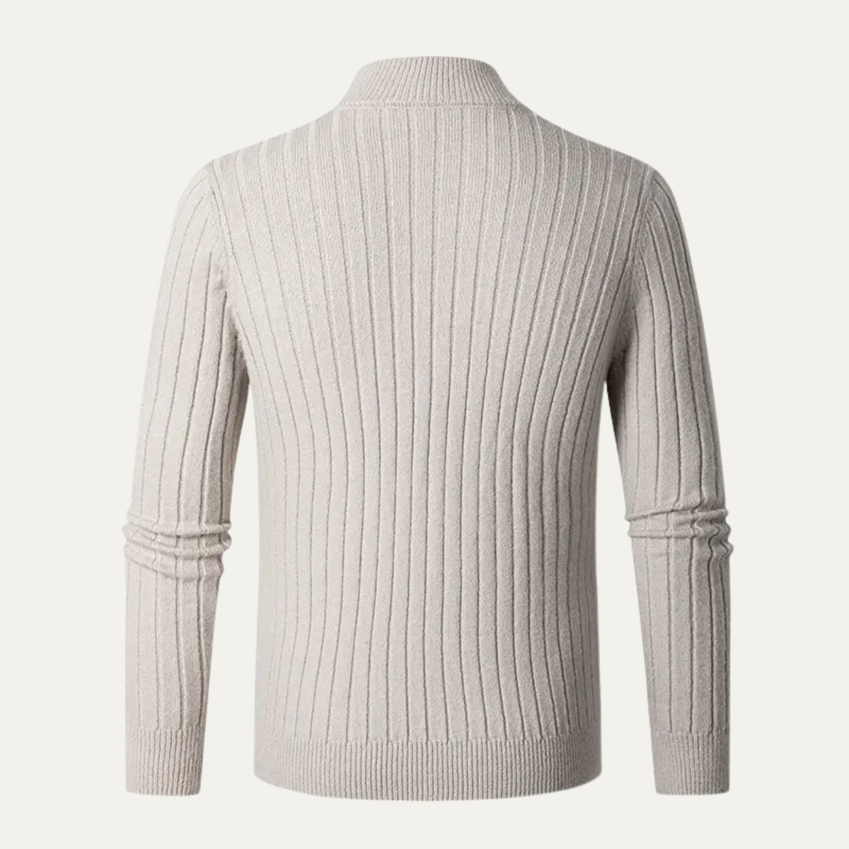 The Ragusa Men's Ribbed Knit Stand Collar Slim Fit Half Zip Jumper