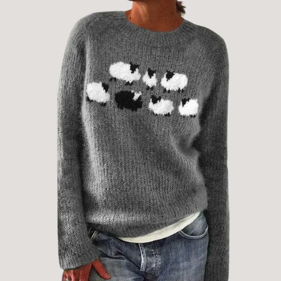 Warm Crew Neck Winter Sweater for Women