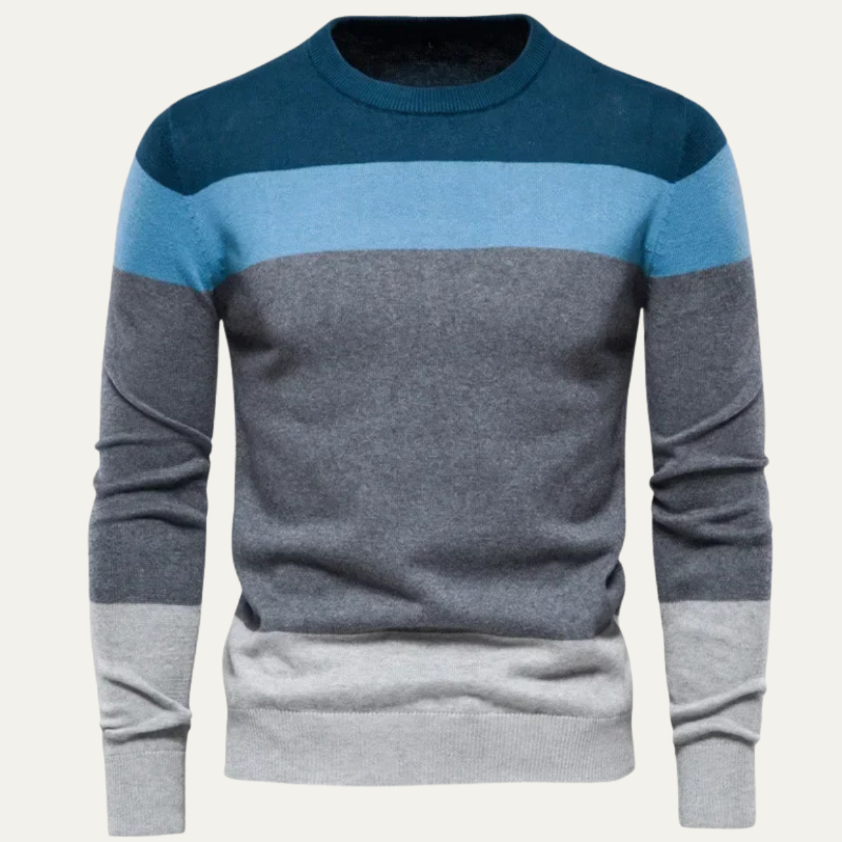 The Marsala Men's Casual Crew Neck Knit Striped Jumper